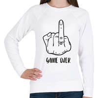 printfashion Game OVER - vicces lánybúcsú / legénybúcsú póló felirat - Női pulóver - Fehér