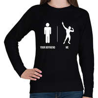 printfashion Your Boyfriend - Me - Zyzz Gym - Női pulóver - Fekete