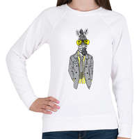 printfashion Hipster Zebra - Női pulóver - Fehér