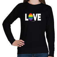 printfashion LOVE - humanista - LMBT / LMBTQI (131) - Női pulóver - Fekete