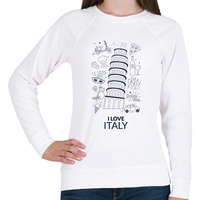 printfashion I LOVE ITALY 1 - Női pulóver - Fehér