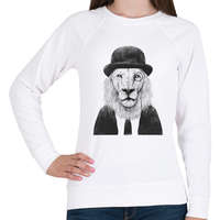 printfashion Sir lion - Női pulóver - Fehér