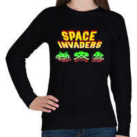 printfashion Space Invaders - Női pulóver - Fekete