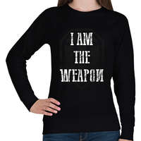 printfashion IAM THE WEAPON - Női pulóver - Fekete