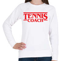 printfashion Tennis coach - Női pulóver - Fehér