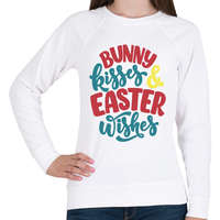 printfashion Bunny kisses & Easter wishes - Női pulóver - Fehér