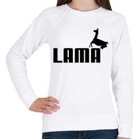 printfashion Lama Puma paródia - Női pulóver - Fehér