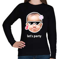 printfashion lets party - Női pulóver - Fekete