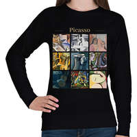 printfashion Picasso - részletek - Női pulóver - Fekete