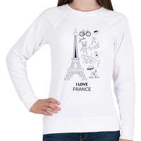 printfashion I LOVE FRANCE 1 - Női pulóver - Fehér