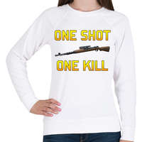printfashion PUBG - One Shot, One Kill - Női pulóver - Fehér
