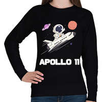 printfashion Apolló 11 - Női pulóver - Fekete