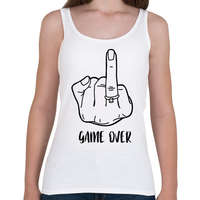 printfashion Game OVER - vicces lánybúcsú / legénybúcsú póló felirat - Női atléta - Fehér