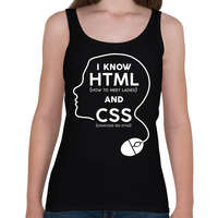 printfashion I know HTML and CSS - Női atléta - Fekete