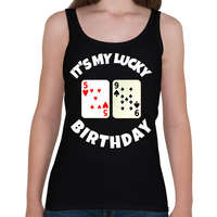 printfashion 59 POKER SZÜLINAP - Női atléta - Fekete
