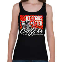printfashion Life Begins After Coffee - Női atléta - Fekete