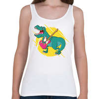 printfashion T-rex gitárral - Női atléta - Fehér