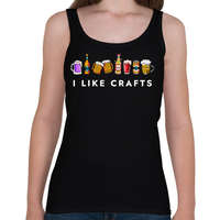 printfashion I like crafts - vicces sörös ajándék ötlet - Női atléta - Fekete