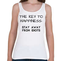 printfashion The key to happiness. Stay away from idiots. - Női atléta - Fehér