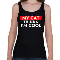 printfashion My cat thinks I'm Cool - Női atléta - Fekete