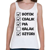 printfashion Botok csalik pia halak sztori (fekete) - Női atléta - Fehér