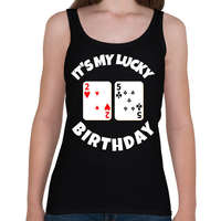 printfashion 25 POKER SZÜLINAP - Női atléta - Fekete