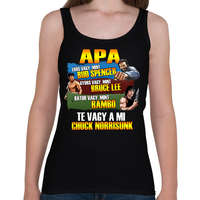 printfashion Apa a mi Chuck Norrisunk - Női atléta - Fekete
