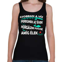 printfashion Csobban a víz- peregnek az évek - Női atléta - Fekete