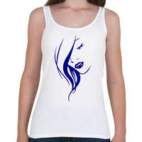 printfashion Női arc - kék - Női atléta - Fehér