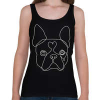 printfashion Vonalas Boston terrier - Női atléta - Fekete
