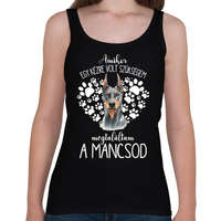 printfashion Megtaláltam a mancsod - Dobermann - Női atléta - Fekete