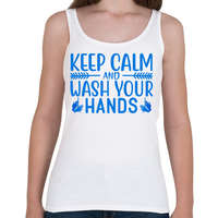 printfashion Nyugodj le és moss kezet! - Női atléta - Fehér