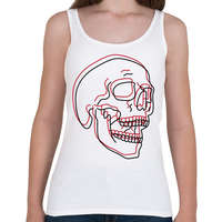 printfashion Red&Black Skull - Női atléta - Fehér
