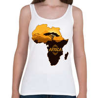 printfashion Afrika Térkép - Női atléta - Fehér