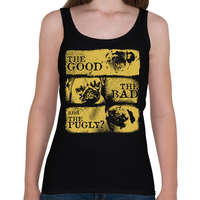 printfashion A Jó, a Rossz és a Mopsz - Női atléta - Fekete