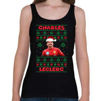 printfashion Karácsonyi Charles Leclerc - Női atléta - Fekete