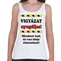 printfashion VIGYÁZAT nyugdíjas! - Női atléta - Fehér