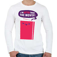 printfashion Könyv vs. film - Férfi hosszú ujjú póló - Fehér