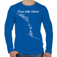 printfashion Passo dello Stelvio - Férfi hosszú ujjú póló - Királykék