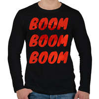 printfashion boom boom boom - Férfi hosszú ujjú póló - Fekete