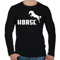 printfashion HORSE (Puma stílus) - Férfi hosszú ujjú póló - Fekete