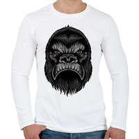 printfashion Mérges Gorilla - Férfi hosszú ujjú póló - Fehér