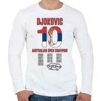 printfashion Djokovic - Australian Open - Férfi hosszú ujjú póló - Fehér