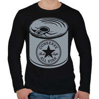 printfashion konzerv converse - Férfi hosszú ujjú póló - Fekete