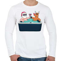 printfashion Karácsonyi jacuzzi - Férfi hosszú ujjú póló - Fehér