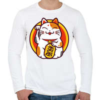 printfashion Lucky cat - Maneki neko - Férfi hosszú ujjú póló - Fehér