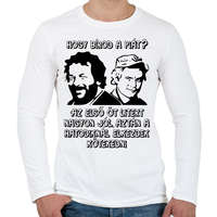 printfashion Bud Spencer és Terence Hill (Hogy bírod a piát?) - Férfi hosszú ujjú póló - Fehér