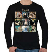 printfashion Manet - részleket - Férfi hosszú ujjú póló - Fekete