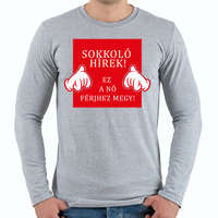 printfashion Sokkoló hírek! - Férfi hosszú ujjú póló - Sport szürke