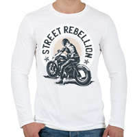 printfashion Utcai motoros - street rebellion - Férfi hosszú ujjú póló - Fehér